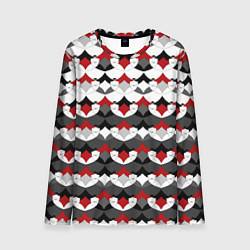 Мужской лонгслив Абстрактный красно-серый узор