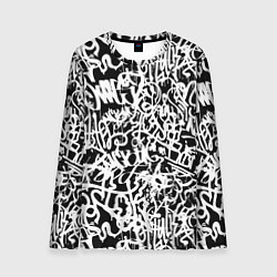 Мужской лонгслив Graffiti white on black