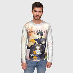 Лонгслив мужской Корзинка фруктов персонажи, цвет: 3D-принт — фото 2