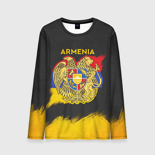 Мужской лонгслив Yellow and Black Armenia / 3D-принт – фото 1