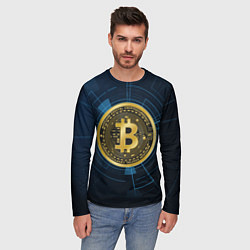 Лонгслив мужской BITCOIN ВАЛЮТА, цвет: 3D-принт — фото 2