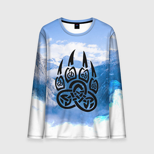 Мужской лонгслив Печать Велеса Волчья лапа / 3D-принт – фото 1