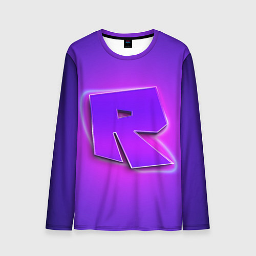 Мужской лонгслив ROBLOX NEON LOGO РОБЛОКС / 3D-принт – фото 1