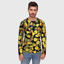 Лонгслив мужской Ананасы, цвет: 3D-принт — фото 2