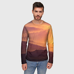 Лонгслив мужской Закат в горах, цвет: 3D-принт — фото 2