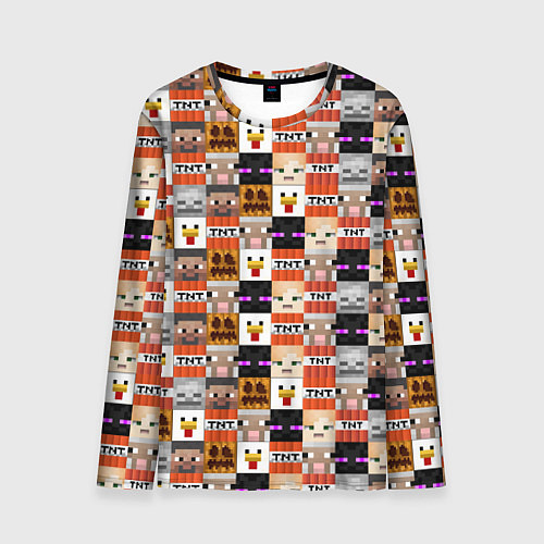 Мужской лонгслив MINECRAFT КУБИКИ ПЕРСОНАЖИ / 3D-принт – фото 1