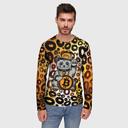 Лонгслив мужской BitCoin кот, цвет: 3D-принт — фото 2