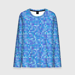Лонгслив мужской Голубая пиксель абстракция, цвет: 3D-принт