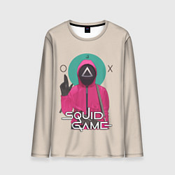 Лонгслив мужской Squid game - Игра в кальмара треугольник, цвет: 3D-принт