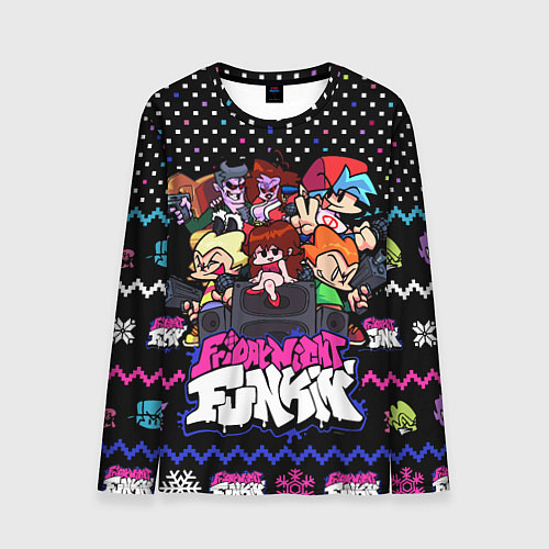 Мужской лонгслив FRIDAY NIGHT FUNKIN CHRISTMAS / 3D-принт – фото 1