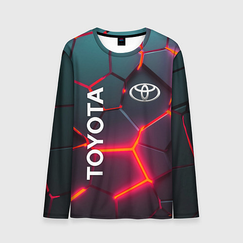 Мужской лонгслив TOYOTA 3D NEON ТОЙОТА 3Д ПЛИТЫ НЕОН / 3D-принт – фото 1