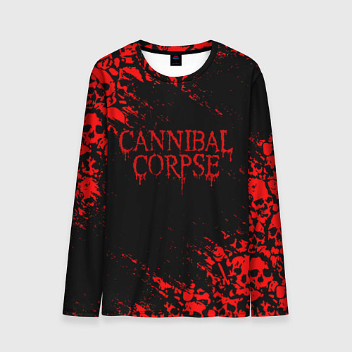 Мужской лонгслив CANNIBAL CORPSE КРАСНЫЕ ЧЕРЕПА / 3D-принт – фото 1