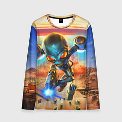 Лонгслив мужской Destroy all Aliens, цвет: 3D-принт