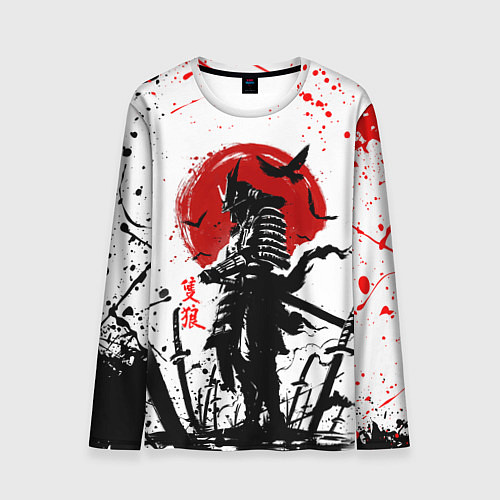 Мужской лонгслив GHOST OF TSUSHIMA ПРИЗРАК ЦУСИМЫ КРАСНОЕ СОЛНЦЕ / 3D-принт – фото 1