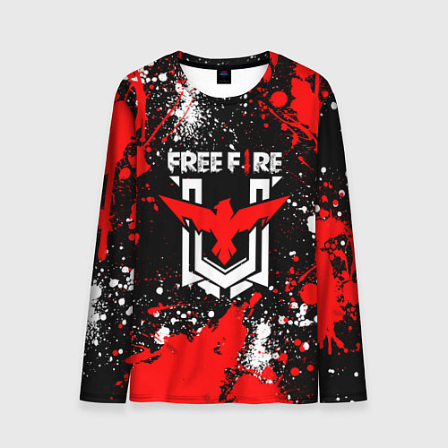 Мужской лонгслив Free Fire: Брызги и капли красок / 3D-принт – фото 1
