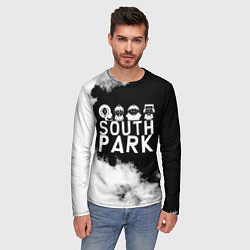 Лонгслив мужской Все пацаны на черном фоне Южный Парк, цвет: 3D-принт — фото 2