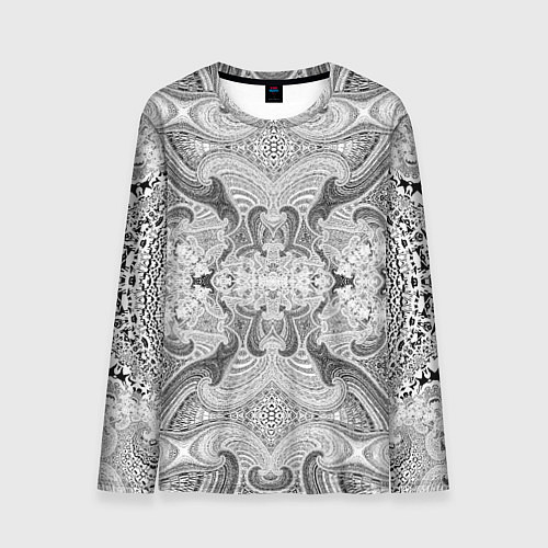 Мужской лонгслив Черно-белый абстрактный узор / 3D-принт – фото 1