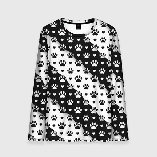 Мужской лонгслив Следы от Лап / 3D-принт – фото 1