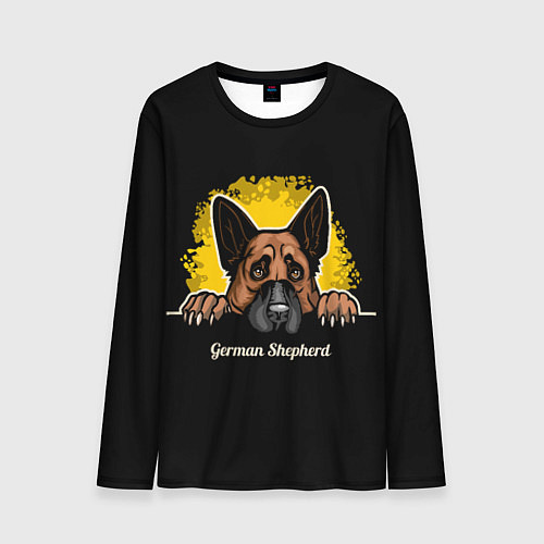 Мужской лонгслив Немецкая Овчарка German Shepherd / 3D-принт – фото 1