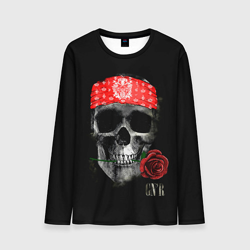 Мужской лонгслив GNR Skull / 3D-принт – фото 1