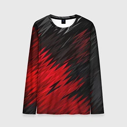 Мужской лонгслив ЧЁРНО КРАСНЫЕ КРАСКИ RED BLACK STRIPES