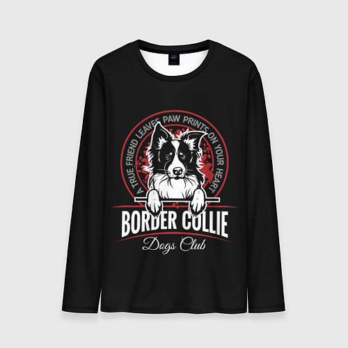 Мужской лонгслив Бордер-Колли Border Collie / 3D-принт – фото 1