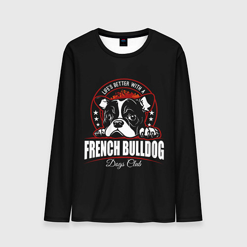 Мужской лонгслив Французский Бульдог French Bulldog / 3D-принт – фото 1