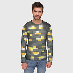 Лонгслив мужской Золотая руда - Minecraft, цвет: 3D-принт — фото 2