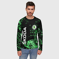 Лонгслив мужской Шкода, Skoda, цвет: 3D-принт — фото 2