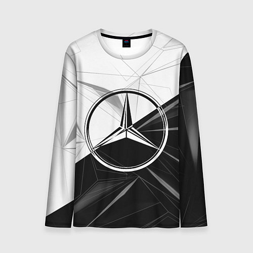 Мужской лонгслив MERCEDES-BENZ МЕРСЕДЕС-БЕНЗ BLACK AND WHITE / 3D-принт – фото 1