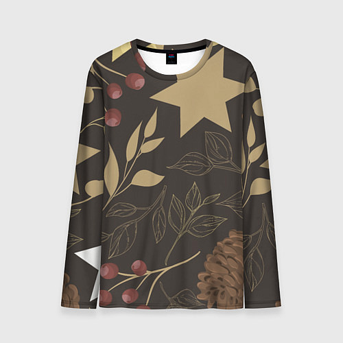 Мужской лонгслив Новогоднее Настроение Лес / 3D-принт – фото 1