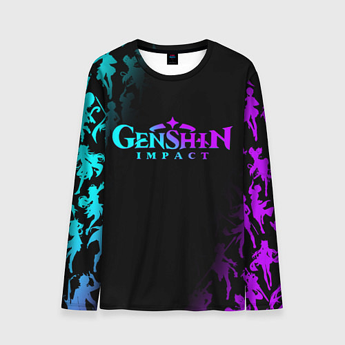 Мужской лонгслив GENSHIN IMPACT ГЕРОИ ИГРЫ HEROES GAME FNF / 3D-принт – фото 1