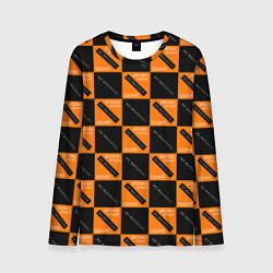 Мужской лонгслив Black Orange Squares