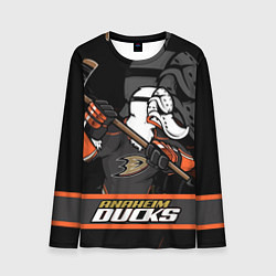 Лонгслив мужской Анахайм Дакс, Anaheim Ducks, цвет: 3D-принт