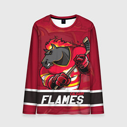 Лонгслив мужской Калгари Флэймз, Calgary Flames, цвет: 3D-принт