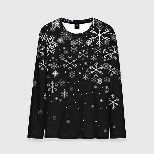 Мужской лонгслив Снежинки - С Новый год / 3D-принт – фото 1