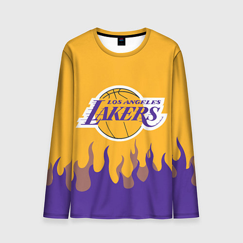 Мужской лонгслив LA LAKERS NBA FIRE ЛЕЙКЕРС ОГОНЬ / 3D-принт – фото 1