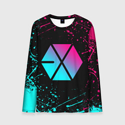 Мужской лонгслив EXO BAND NEON LOGO НЕОНОВЫЕ БРЫЗГИ КРАСОК