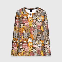 Лонгслив мужской Зоопарк разные звери, цвет: 3D-принт