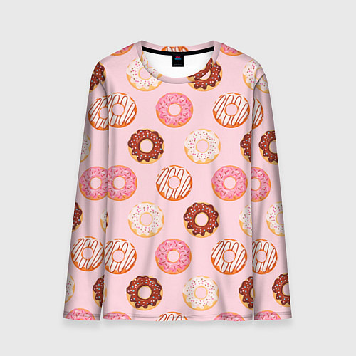 Мужской лонгслив Pink donuts / 3D-принт – фото 1