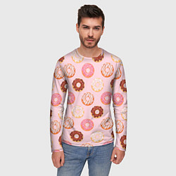 Лонгслив мужской Pink donuts, цвет: 3D-принт — фото 2