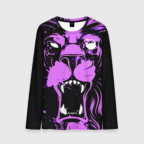 Мужской лонгслив Neon pink lion / 3D-принт – фото 1