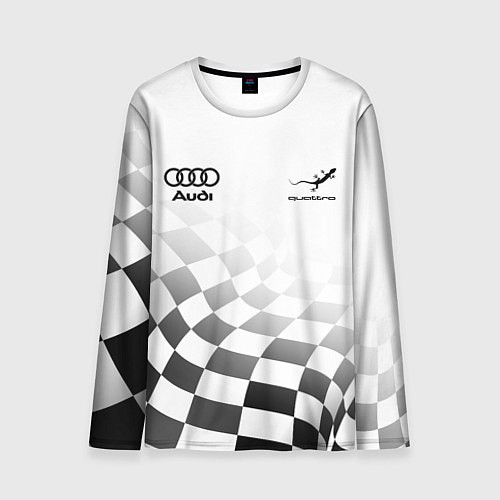 Мужской лонгслив Audi Quattro, Ауди Кватро, Финишный флаг / 3D-принт – фото 1