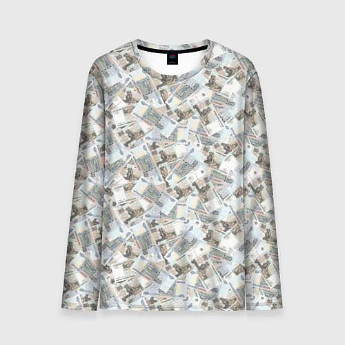 Мужской лонгслив Банкноты 50 рублей / 3D-принт – фото 1