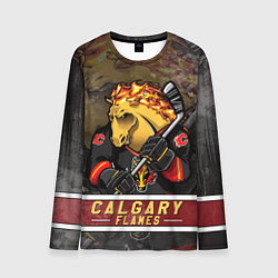 Лонгслив мужской Калгари Флэймз, Calgary Flames Маскот, цвет: 3D-принт