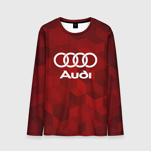 Мужской лонгслив Ауди, Audi Красный фон / 3D-принт – фото 1