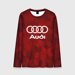 Лонгслив мужской Ауди, Audi Красный фон, цвет: 3D-принт