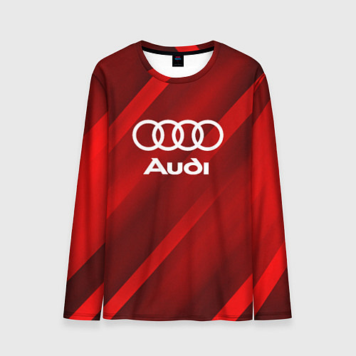 Мужской лонгслив Audi red полосы / 3D-принт – фото 1