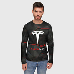 Лонгслив мужской Tesla Sport Logo, цвет: 3D-принт — фото 2