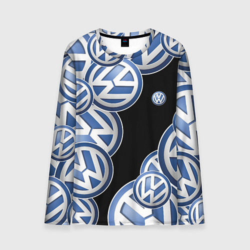 Мужской лонгслив Volkswagen logo Pattern / 3D-принт – фото 1